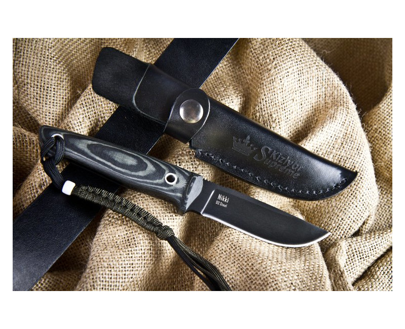 Pevný nůž KIZLYAR SUPREME® Nikki D2 BT Kydex Sheath