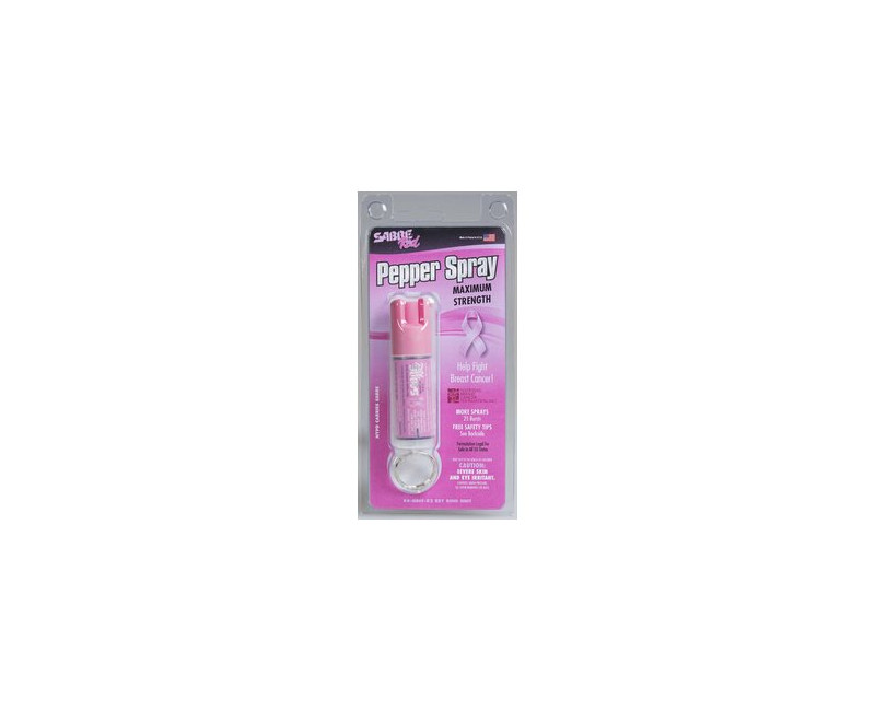 Obranný sprej SABRE RED NBCF pink key ring in small clam