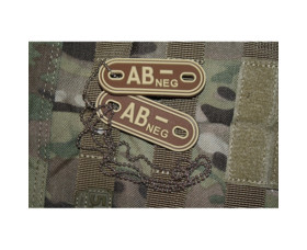 Psí známky Bloodgroup Rubber Dog Tags AB Neg Desert