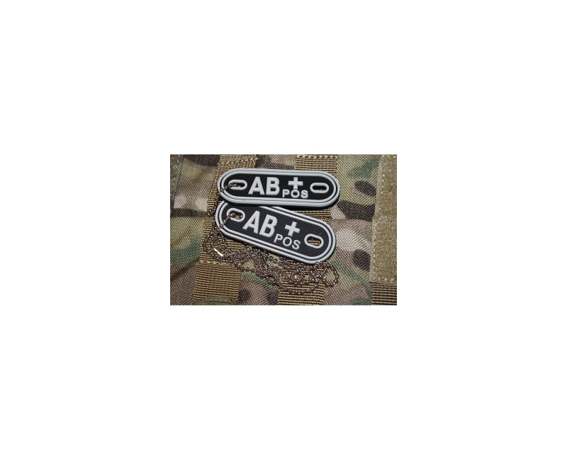 Psí známky Bloodgroup Rubber Dog Tags AB Pos SWAT