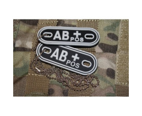 Psí známky Bloodgroup Rubber Dog Tags AB Pos SWAT