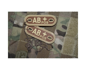 Psí známky Bloodgroup Rubber Dog Tags AB Pos Desert
