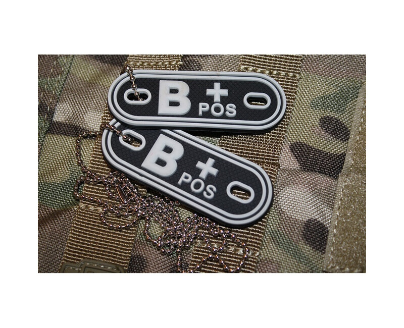 Psí známky Bloodgroup Rubber Dog Tags B Pos SWAT
