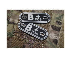 Psí známky Bloodgroup Rubber Dog Tags B Pos SWAT