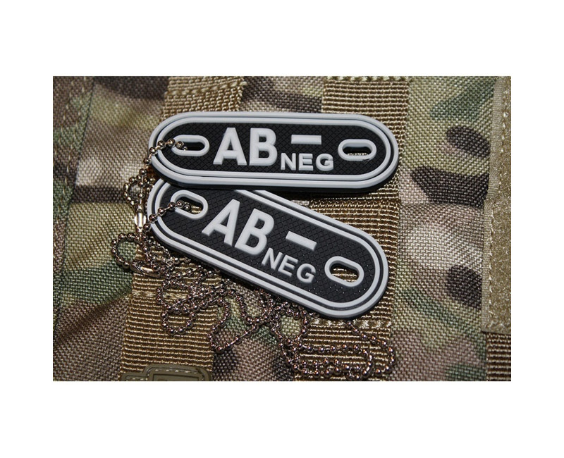 Psí známky Bloodgroup Rubber Dog Tags AB Neg SWAT