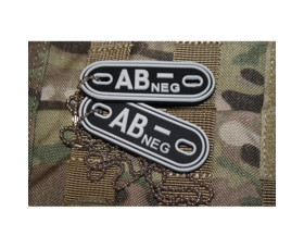 Psí známky Bloodgroup Rubber Dog Tags AB Neg SWAT