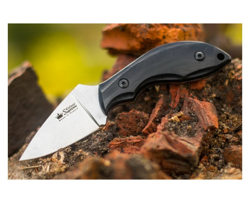 Pevný nůž KIZLYAR SUPREME® Hammy Sleipner LSW Black G10. světlé pouzdro