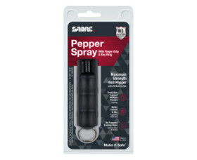 Obranný sprej SABRE RED klíčenka s odnímatelným klipem,  malý flakon, černý
