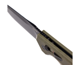 Zavírací nůž Tekto Knives A3 Delta, OD Green - černý detail