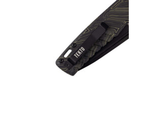 Zavírací nůž Tekto Knives F3 Charlie, Damašková G10 rukojeť - černý detail