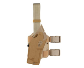 Stehenní pouzdro Safariland 6384RDS ALS® pro G17 se svítilnou a kolimátorem, pravostranné, Coyote Brown