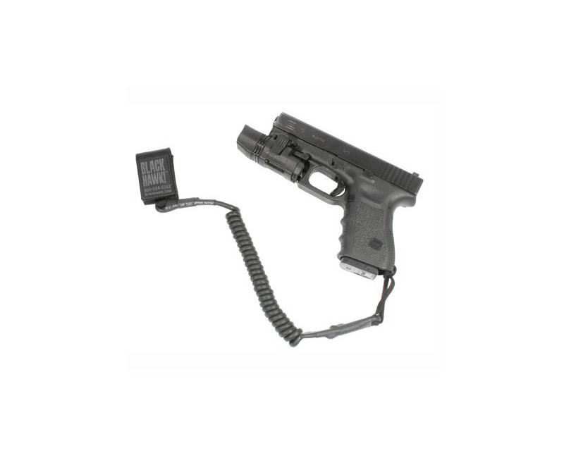Pojistné lanko BLACKHAWK! Tactical Pistol Lanyard-Coil